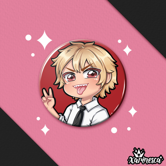 DISCONTINUE Denji Button Pin