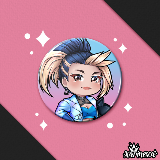 DISCONTINUE Akali Button Pin