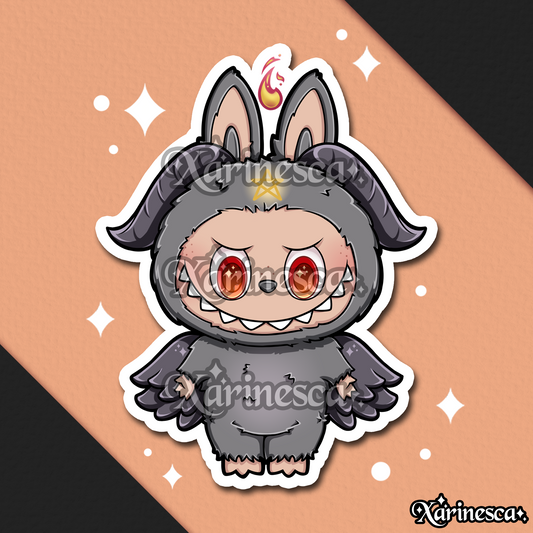 Labubu Baphomet Spooky Vinyl Weatherproof Sticker