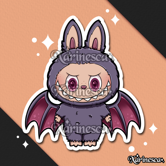 Labubu Dark Bat Spooky Vinyl Weatherproof Sticker