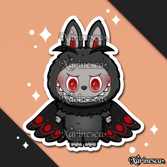 Labubu Mothman Spooky Vinyl Weatherproof Sticker