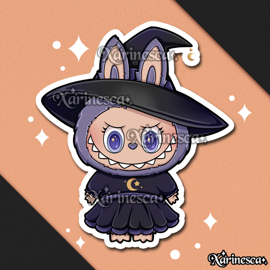 Labubu Witch Spooky Vinyl Weatherproof Sticker