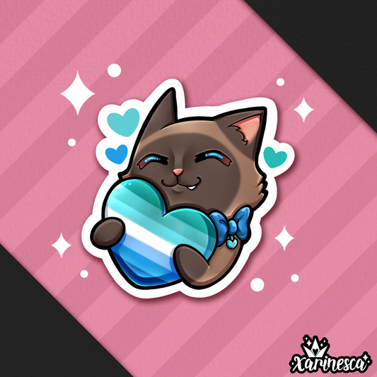 Trans-Inclusive Gay Purride Kitty Vinyl Weatherproof Sticker