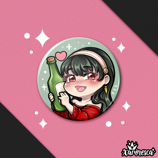 DISCONTINUE Yor (Drunk) Button Pin