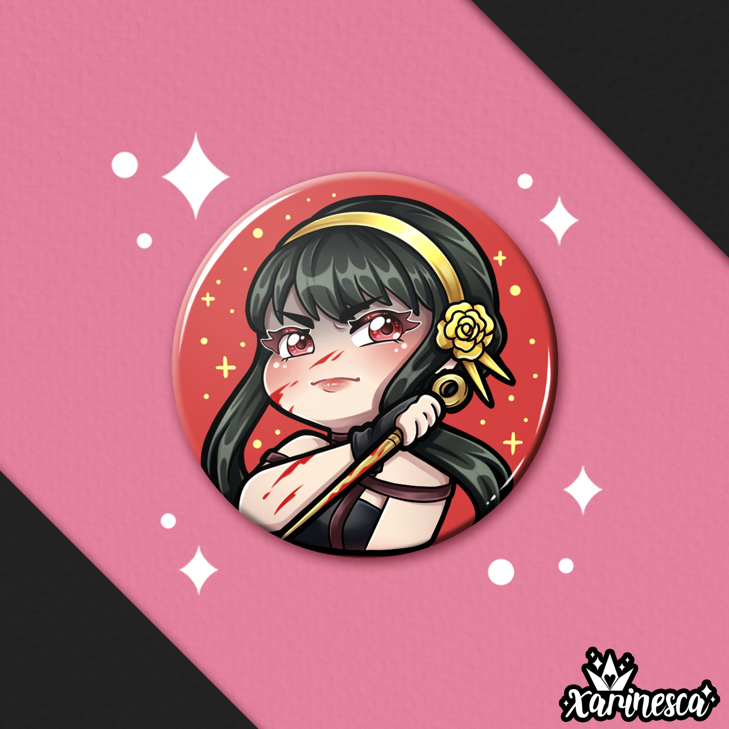 DISCONTINUE Thorn Princess Button Pin