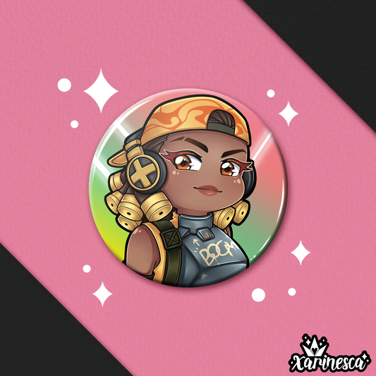 DISCONTINUE Raze Button Pin