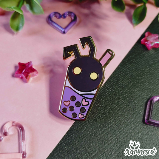 DISCONTINUE Heartless Boba Enamel Pin