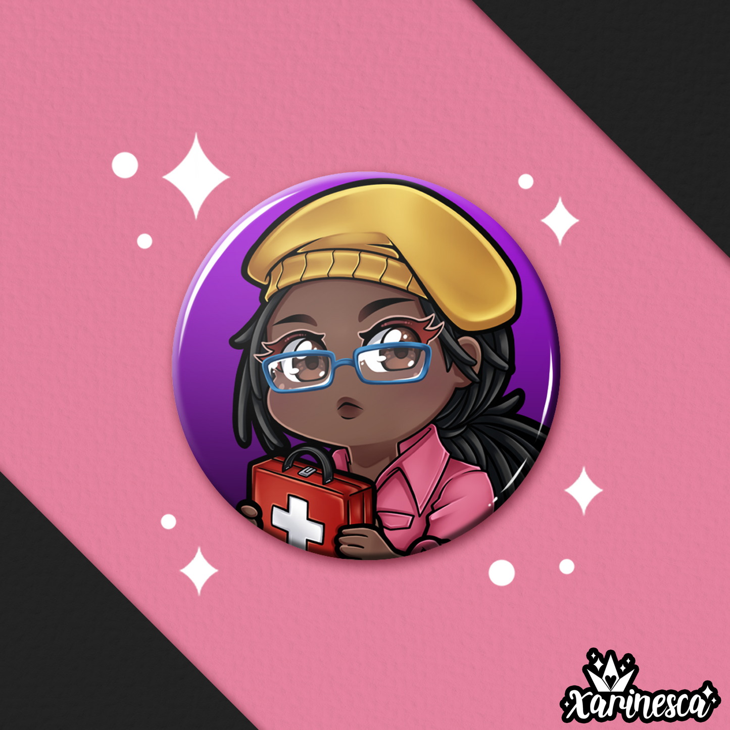 Claudette Button Pin