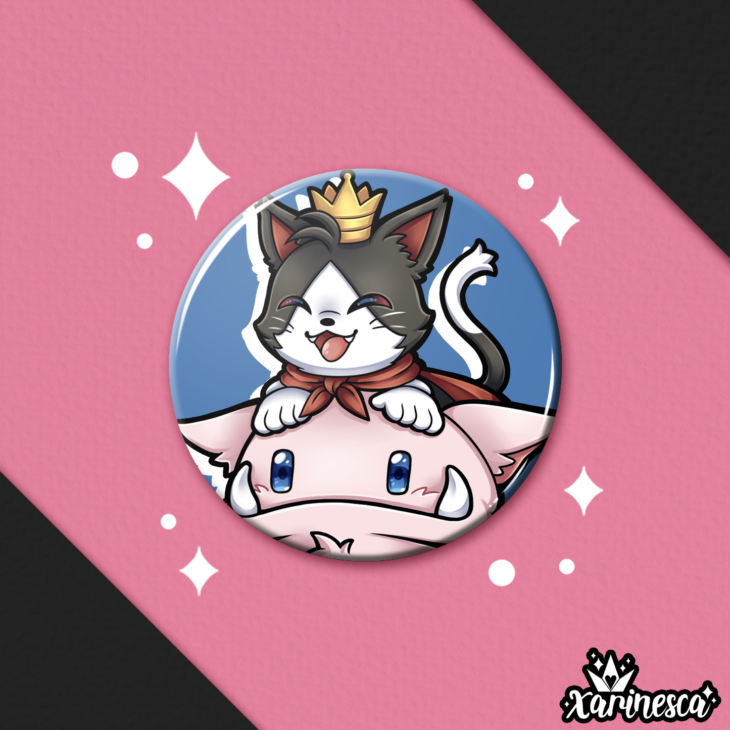 Cait Sith Button Pin