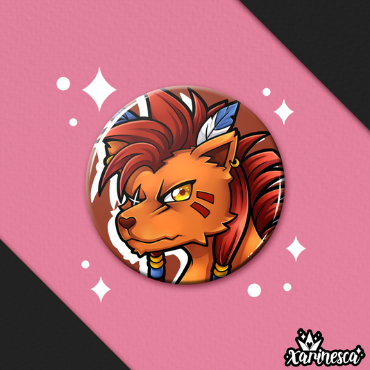 Red XIII Button Pin