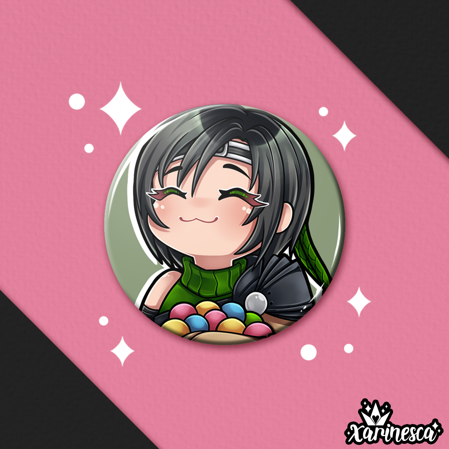 Yuffie Button Pin