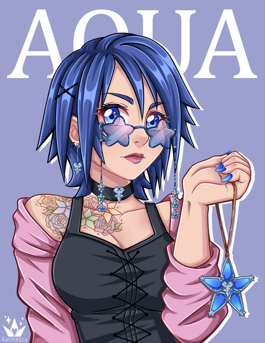 Casual Aqua Print