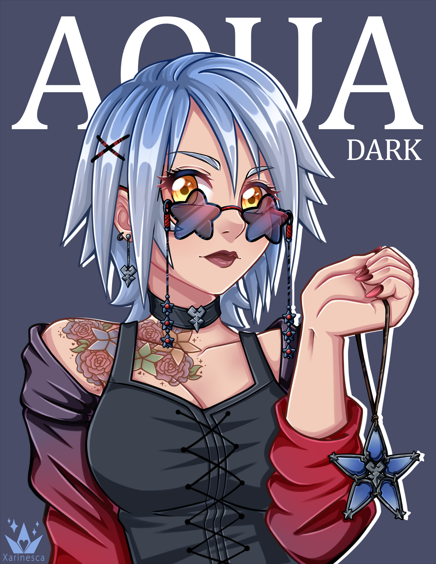 Casual Dark Aqua Print