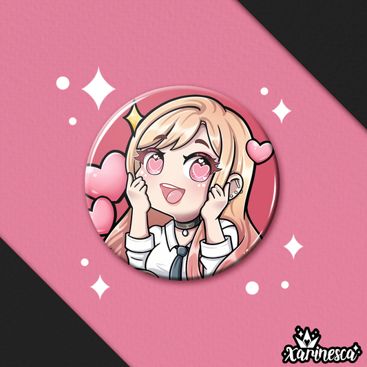 Marin (Hearts) Button Pin