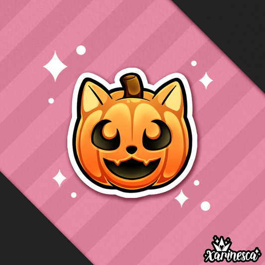 Cat-o-Lantern Mini Vinyl Sticker