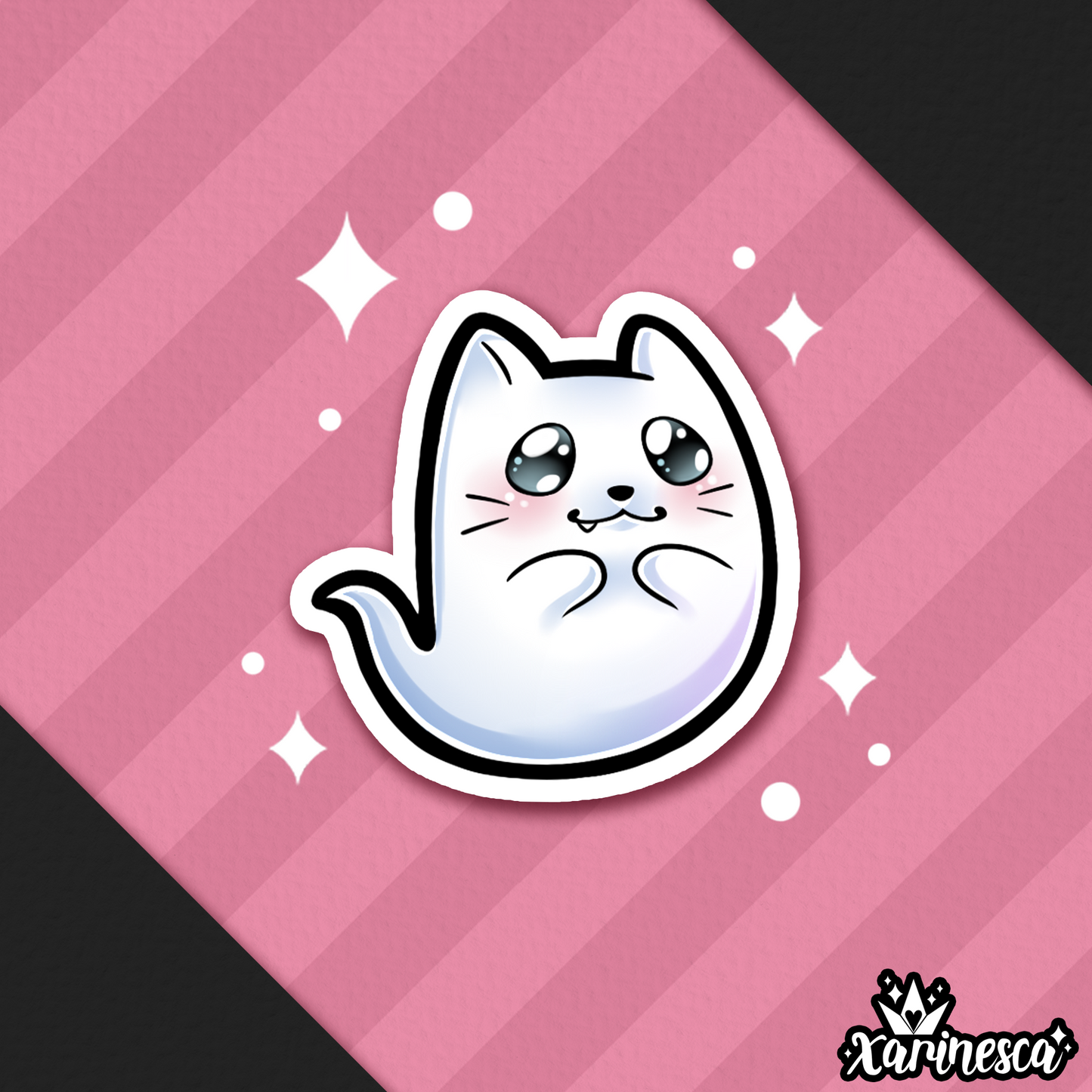 Ghost Kitty Mini Vinyl Sticker