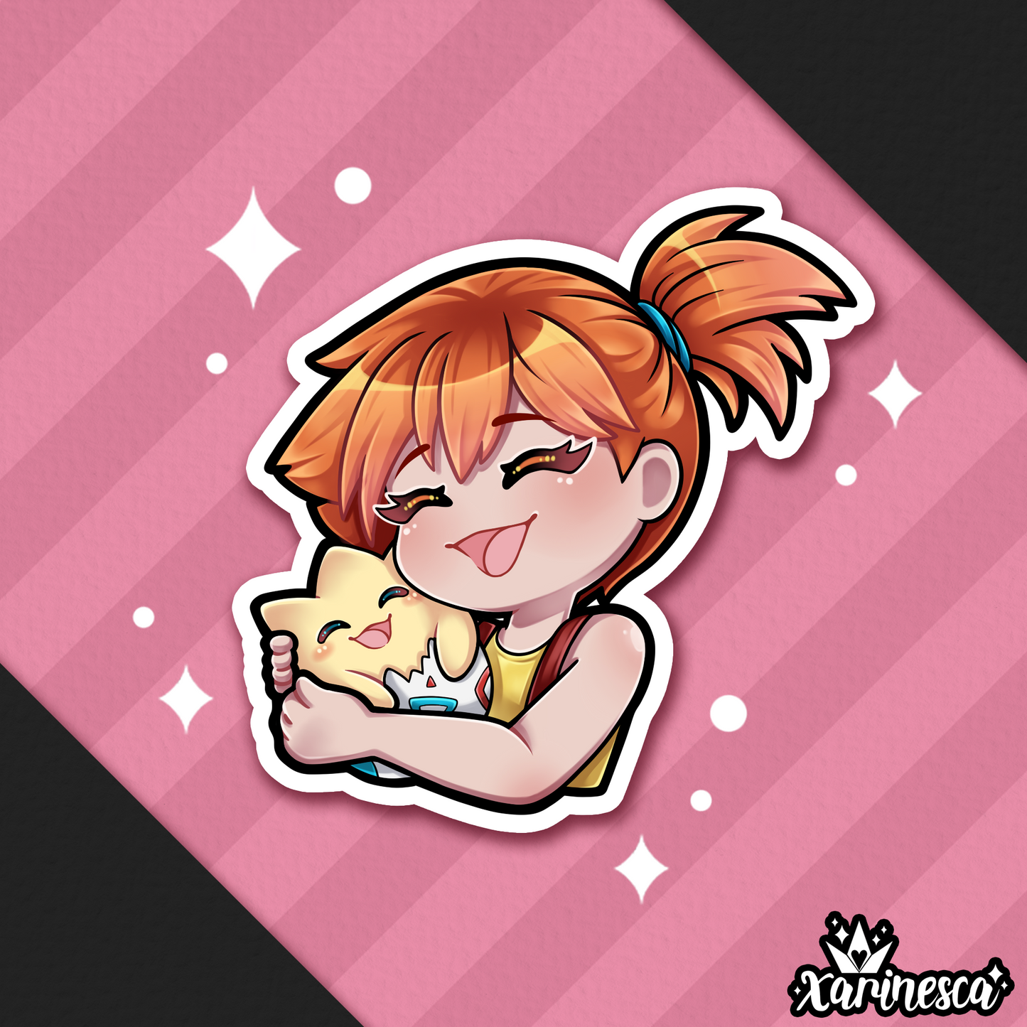 Misty with Togepi Vinyl Weatherproof Sticker