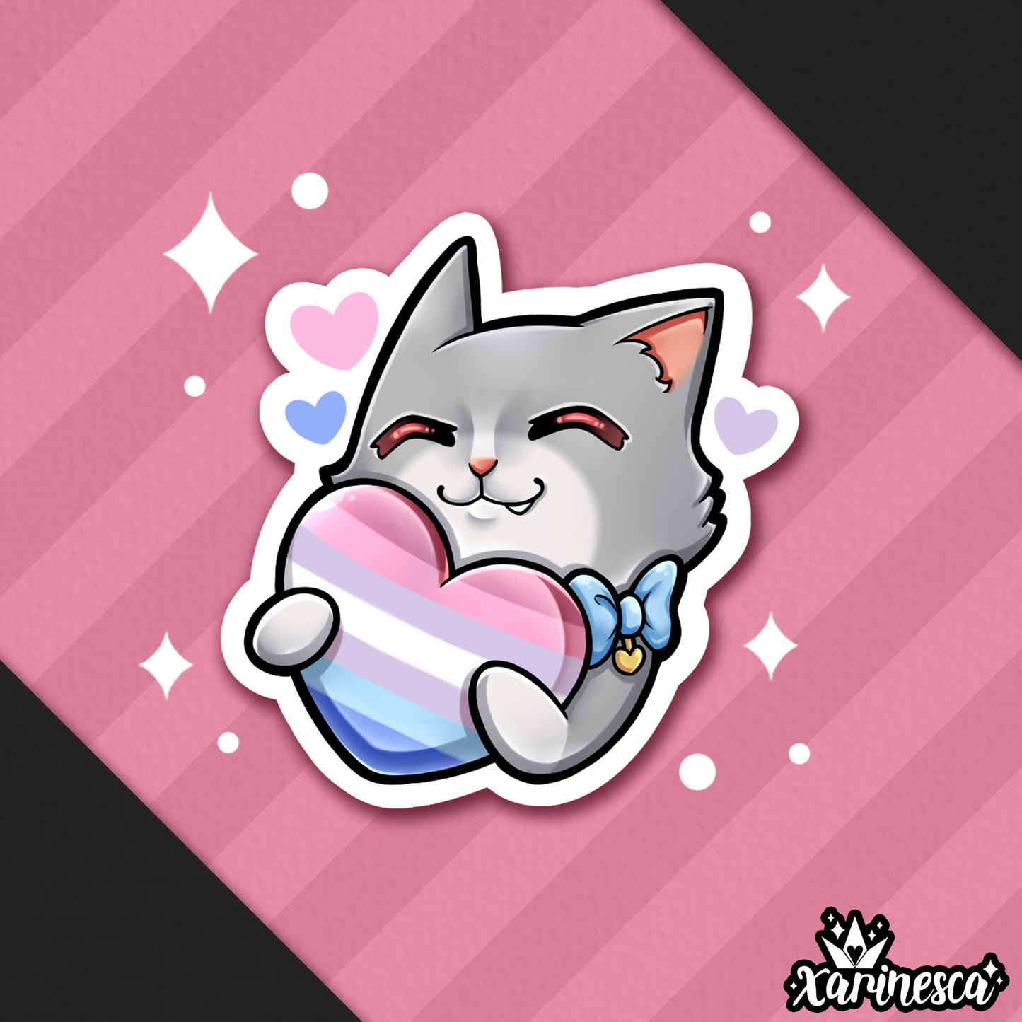 Bigender Purride Kitty Vinyl Weatherproof Sticker