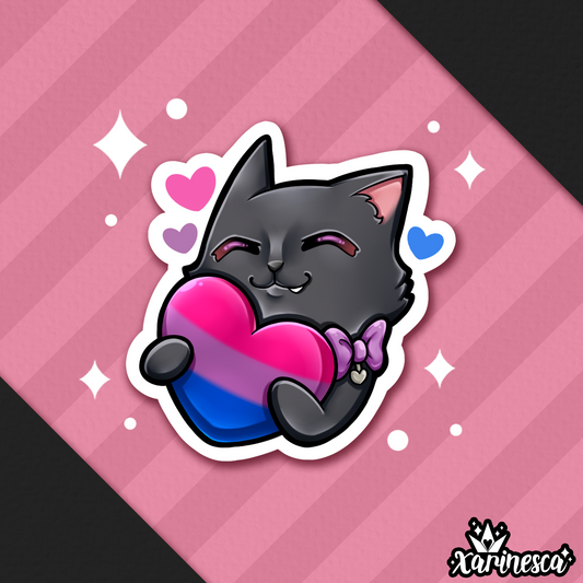 Bisexual Purride Kitty Vinyl Weatherproof Sticker