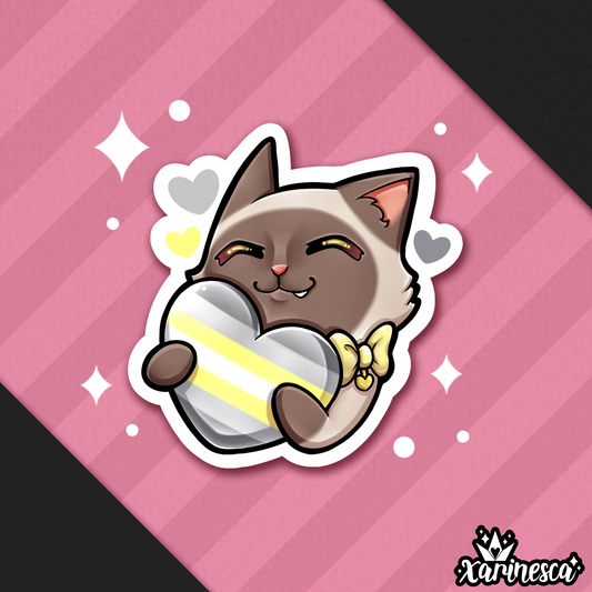 Demigender Kitty Vinyl Weatherproof Sticker