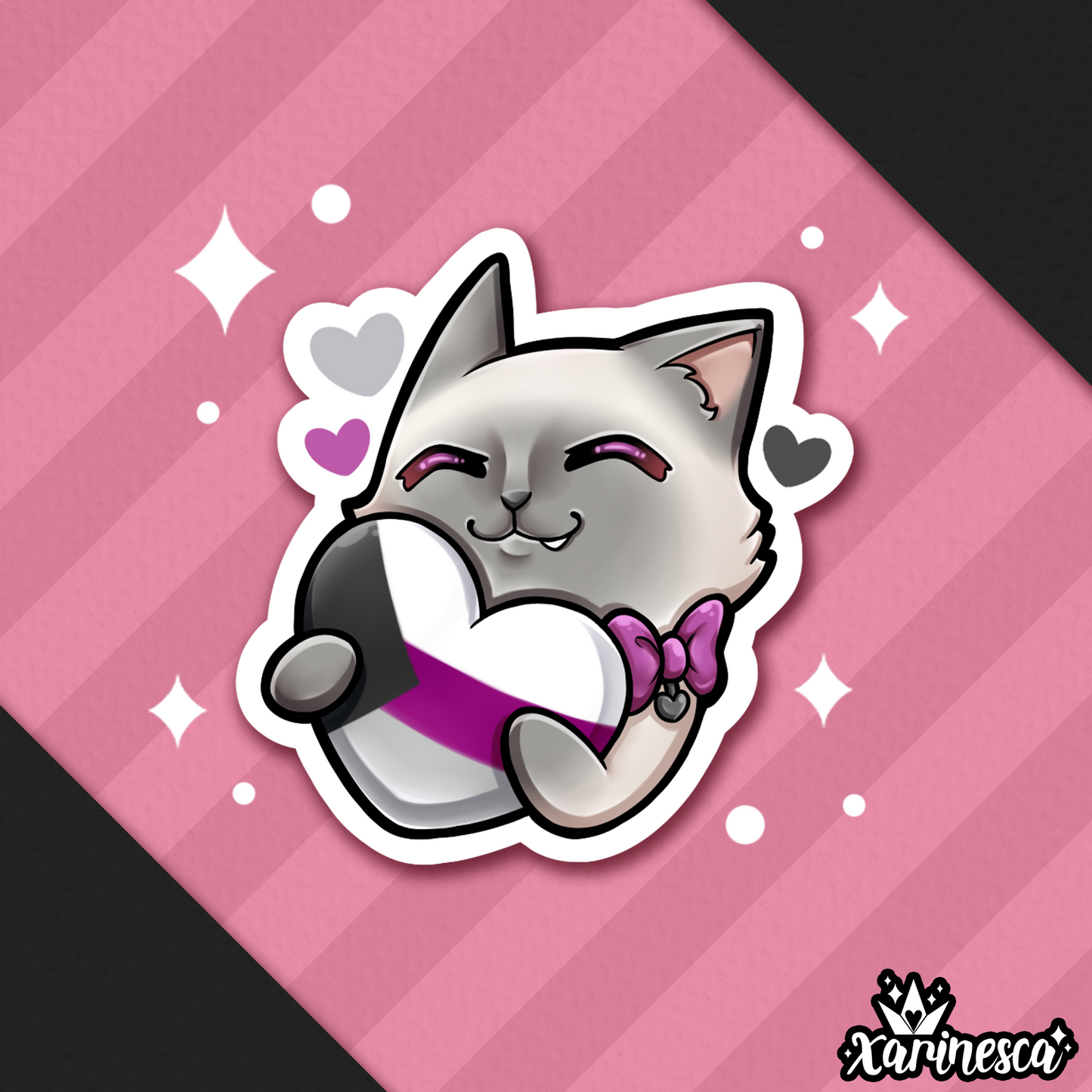 Demisexual Purride Kitty Vinyl Weatherproof Sticker