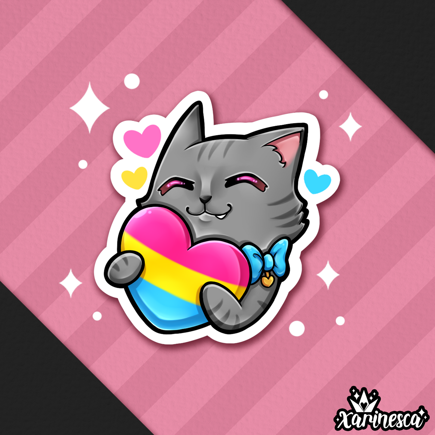 Pansexual Purride Kitty Vinyl Weatherproof Sticker