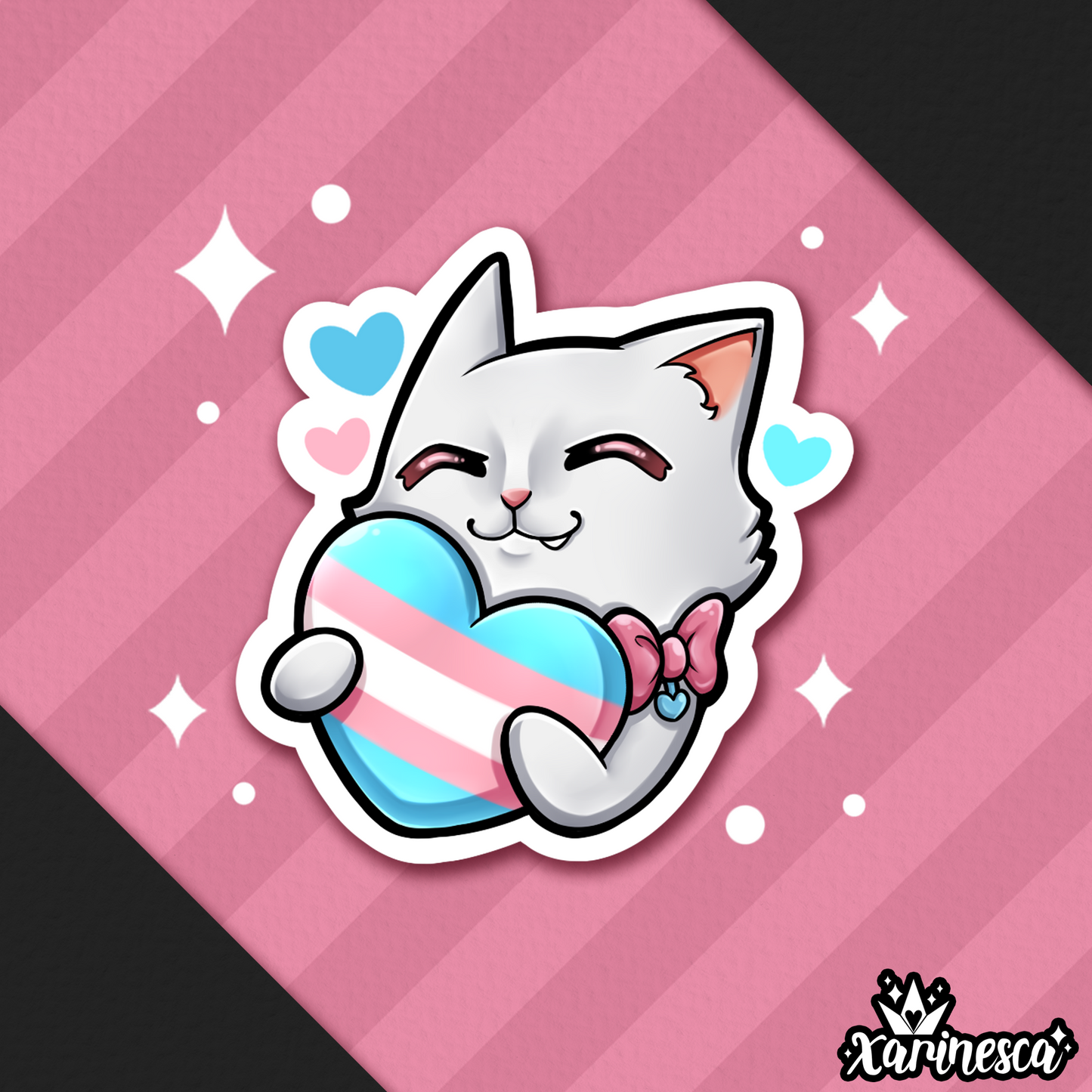 Transgender Purride Kitty Vinyl Weatherproof Sticker