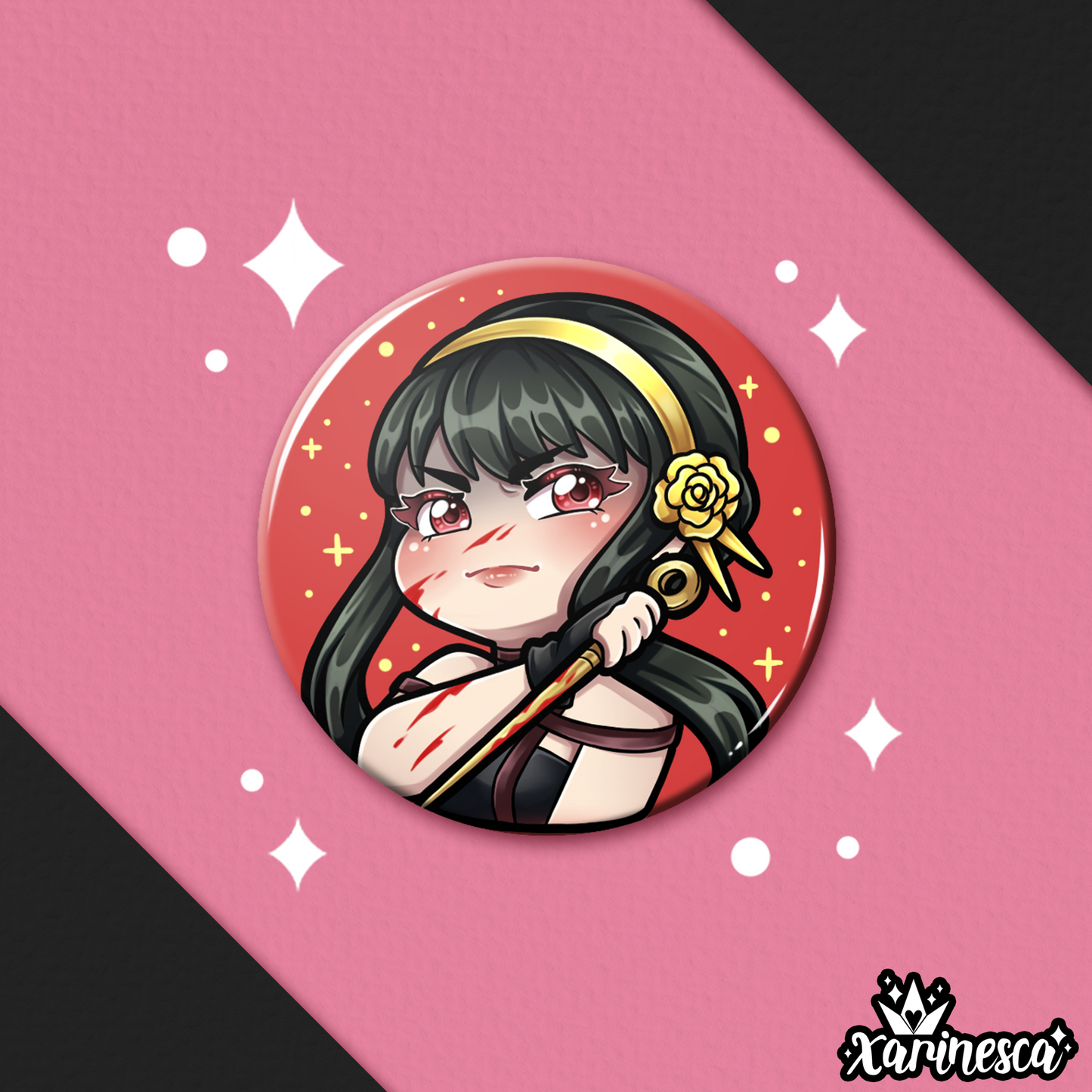 Thorn Princess Button Pin