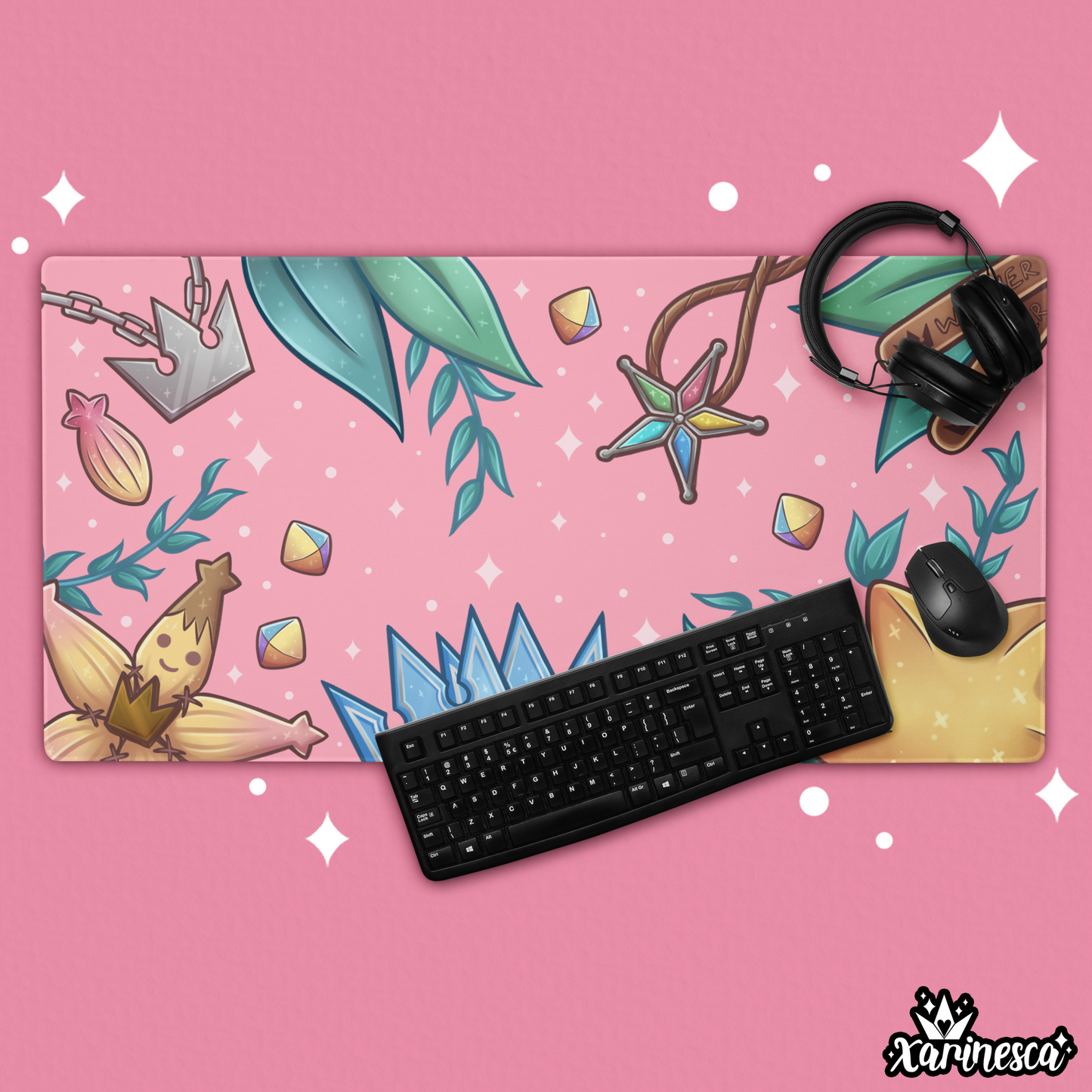 Kingdom Hearts Pink Memories Desk Mat