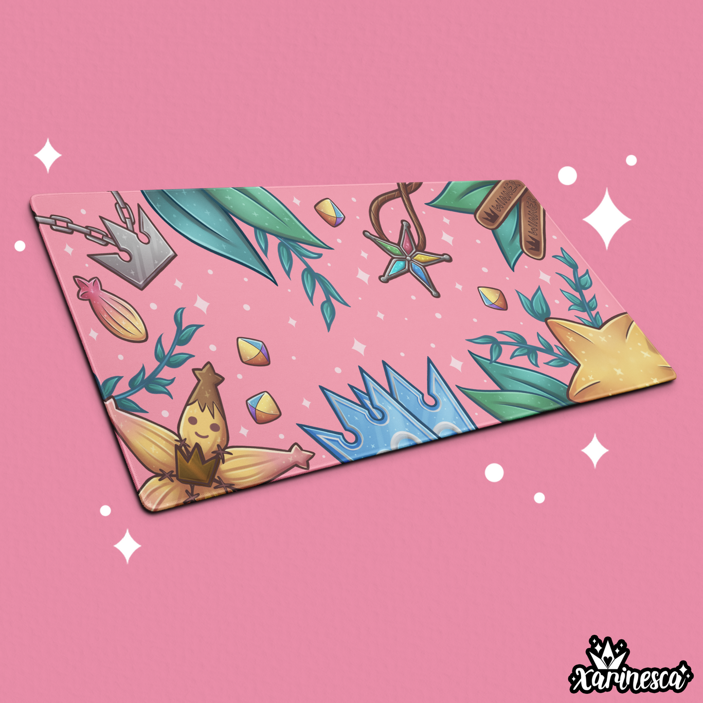 Kingdom Hearts Pink Memories Desk Mat